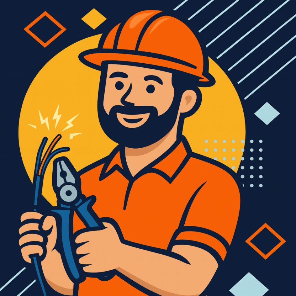 Handyman holding a toolbox and drill