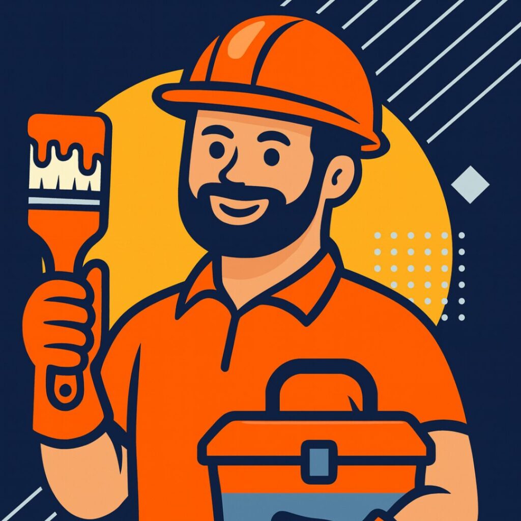 Handyman holding a toolbox and drill